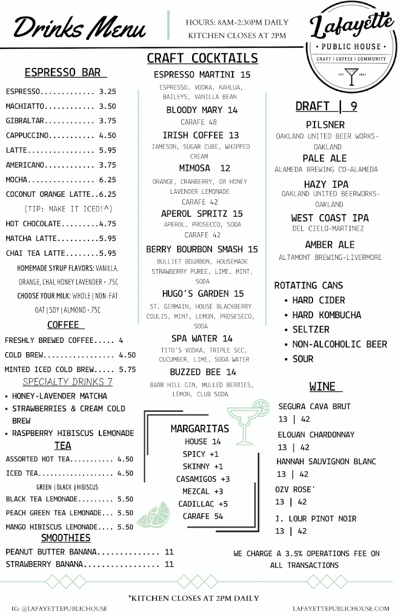 Menu Lafayette Public House-1